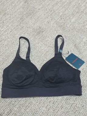 Tommy John Wireless Second Skin Triangle Bralette Black